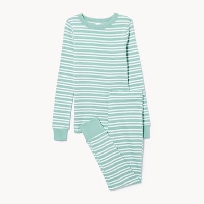 Ensemble pyjama rayé pour enfants - Aqua poussiéreux