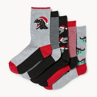 Kid Boys' 5-Pack Crew Socks - Black