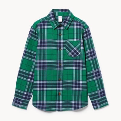 Kid Boys' Plaid Flannel Shirt - Green