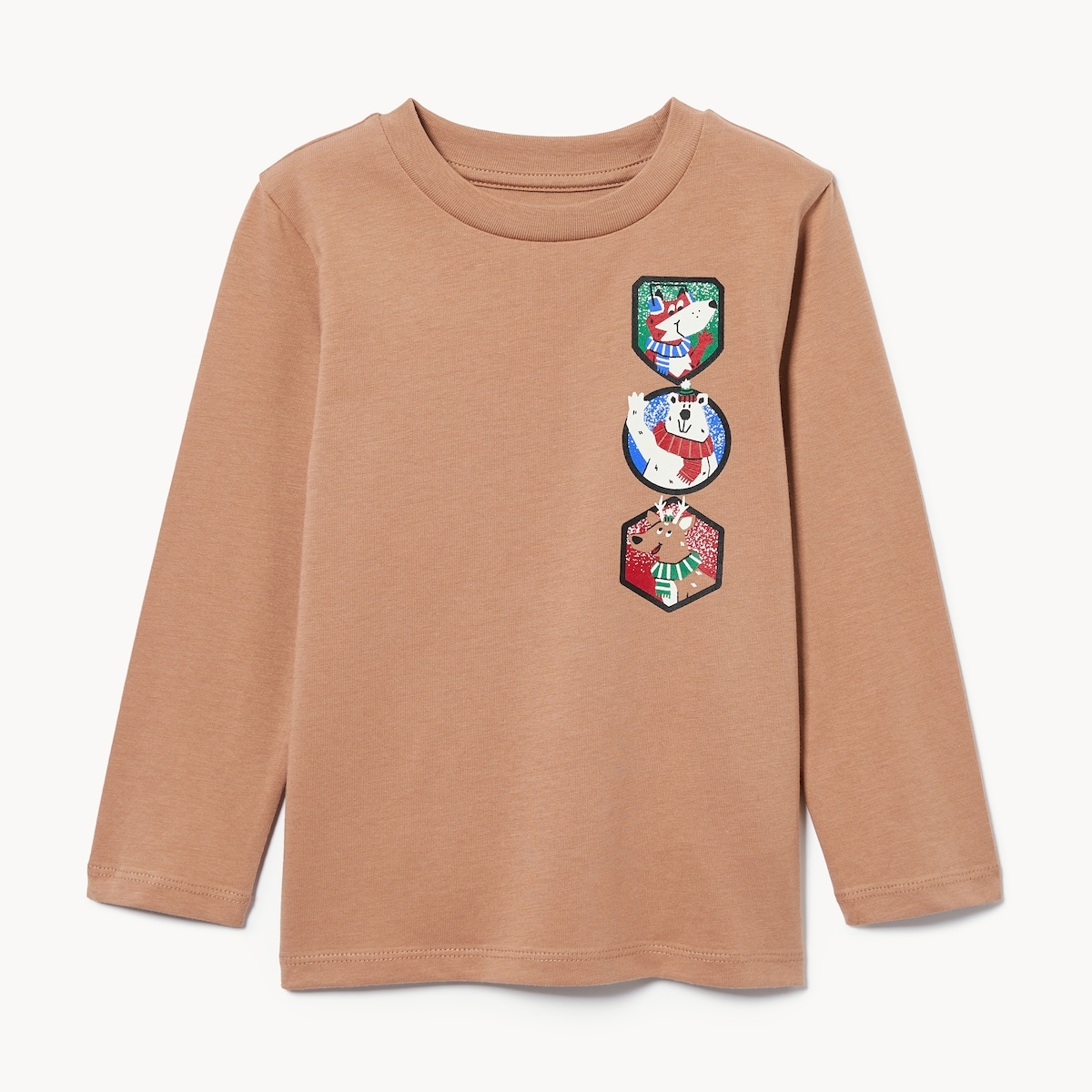 Haut imprim manches longues pour tout-petits - Brun Ple