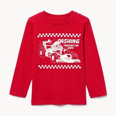 Toddler Graphic Long Sleeve Top - Red