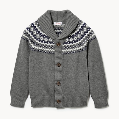 Cardigan en jacquard pour petits garçons - Mélange De Gris Foncé