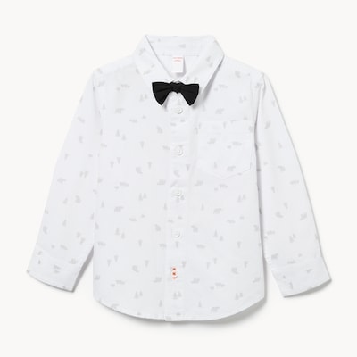 Toddler Boys' Oxford Shirt with Bowtie - Bright White