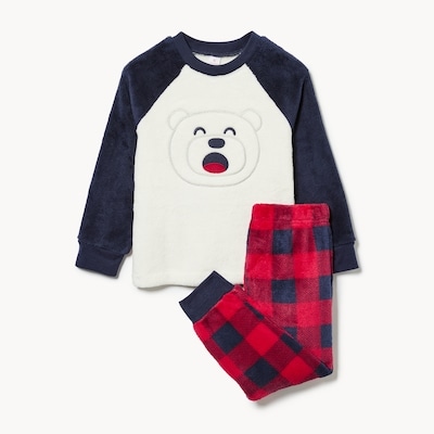 Ensemble pyjama en molleton pour petits garçons - Rouge Foncé