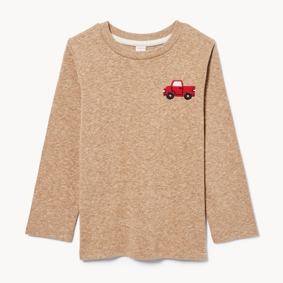 Toddler Graphic Long Sleeve Top - Light Brown Mix