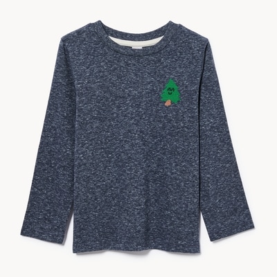 Toddler Graphic Long Sleeve Top - Dark Navy Mix