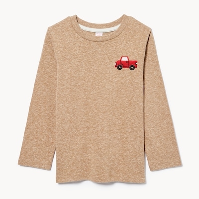 Haut imprimé à manches longues pour tout-petits - Brun Pâle Vigoureux