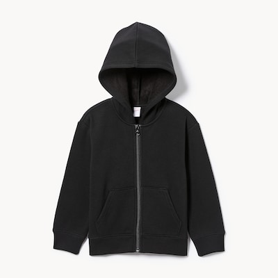 Toddler Boys' Fuzzy Fleece Zip-Up Hoodie - JF Black