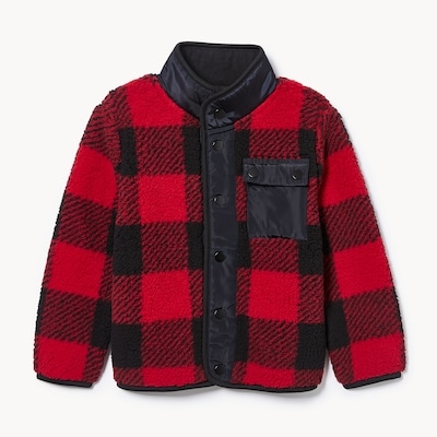 Joe Fresh Veste à carreaux en molleton effet peau de mouton 1 ea, 24,00 $/1ch