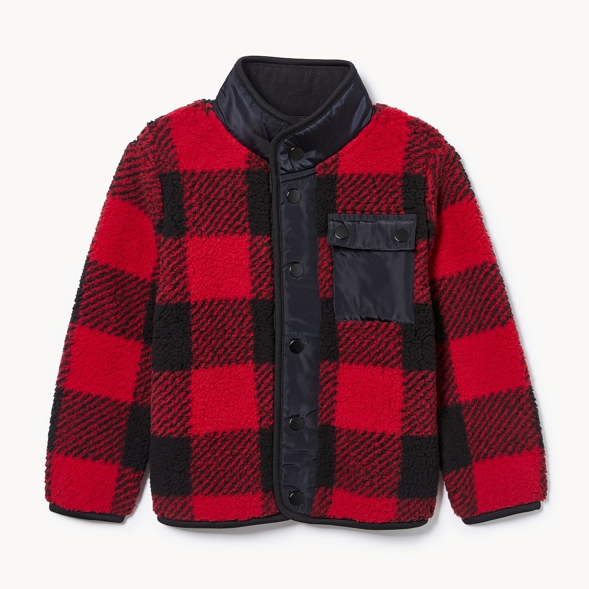 Toddler Boys' Plaid Teddy Fleece Jacket