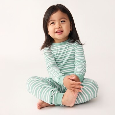 Ensemble pyjama rayé pour petits garçons - Aqua poussiéreux