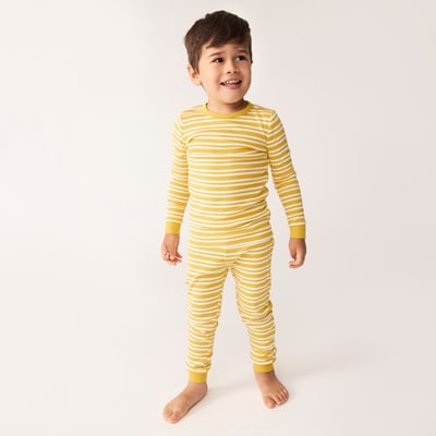 Ensemble pyjama rayé pour petits garçons - Jaune