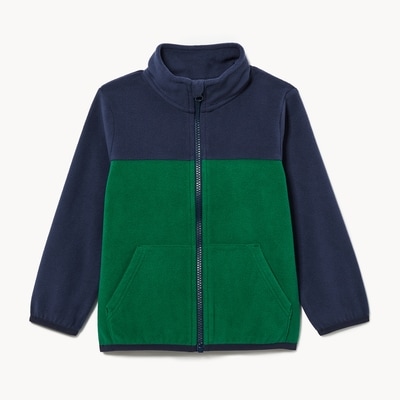 Veste bandes couleur en micromolleton, tout-petits - Vert