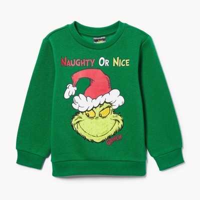 Toddler Boys' Grinch Festive Graphic Sweatshirt - Dark Green