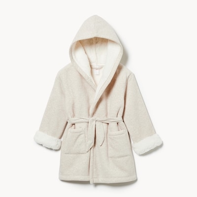 Toddler Boys' Fleece Hooded Robe - Oat Mix