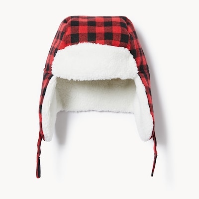 Toddler Boys' Checkered Trapper Hat - Light Red