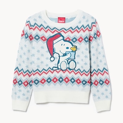 Toddler Boys' Peanuts Snoopy Festive Sweater - Cream