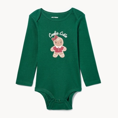 Baby Girls' Festive Graphic Bodysuit - Green