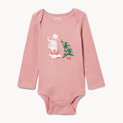 Baby Girls' Festive Graphic Bodysuit - Dusty Rose