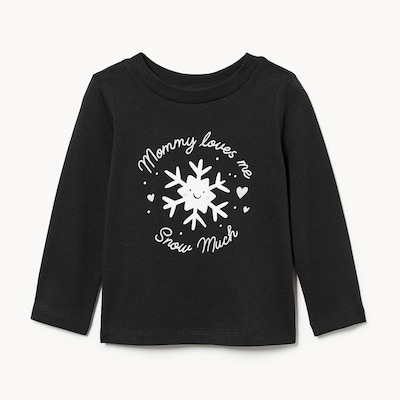 Baby Festive Graphic Long Sleeve Top - JF Black