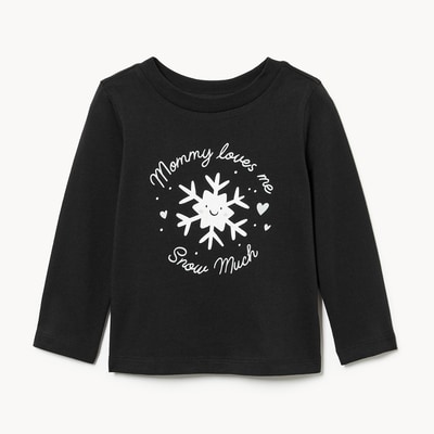 Baby Festive Graphic Long Sleeve Top - JF Black