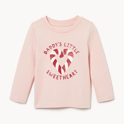 Baby Festive Graphic Long Sleeve Top - Dark Peach