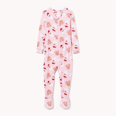 Baby Girls' Holiday Footed Sleeper - Light Pink