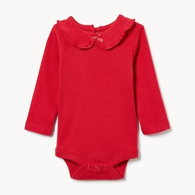 Cache-couche à col Claudine pour bébés filles - Rouge