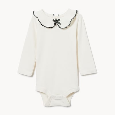 Cache-couche à col Claudine pour bébés filles - Blanc Cassé