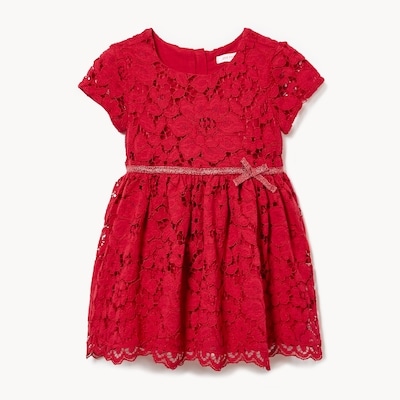 Robe en dentelle pour bébés filles - Rouge