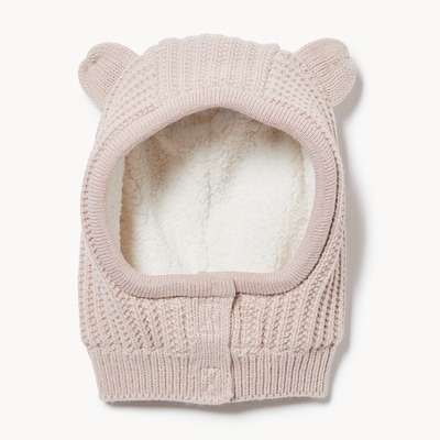 Baby Girls' Bear Cub Face Cover - Dark Peach