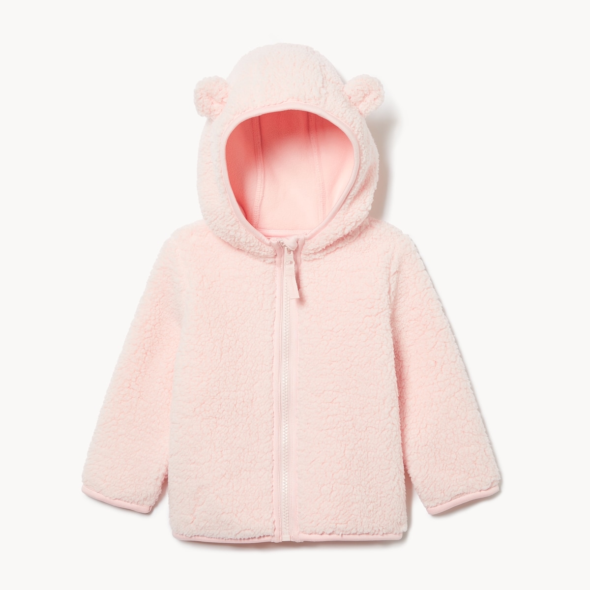 Baby Teddy Fleece Jacket - Pale Pink