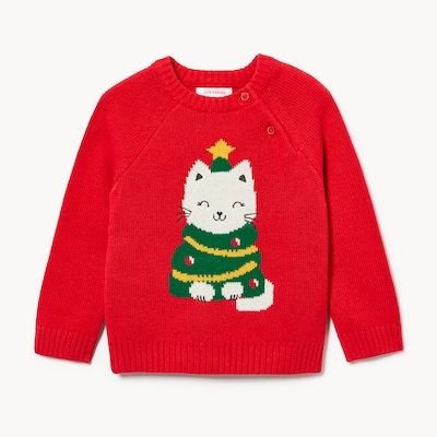 Baby Girls' Holiday Graphic Sweater - Red