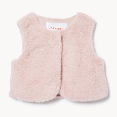 Baby Girls' Faux Fur Vest - Mauve