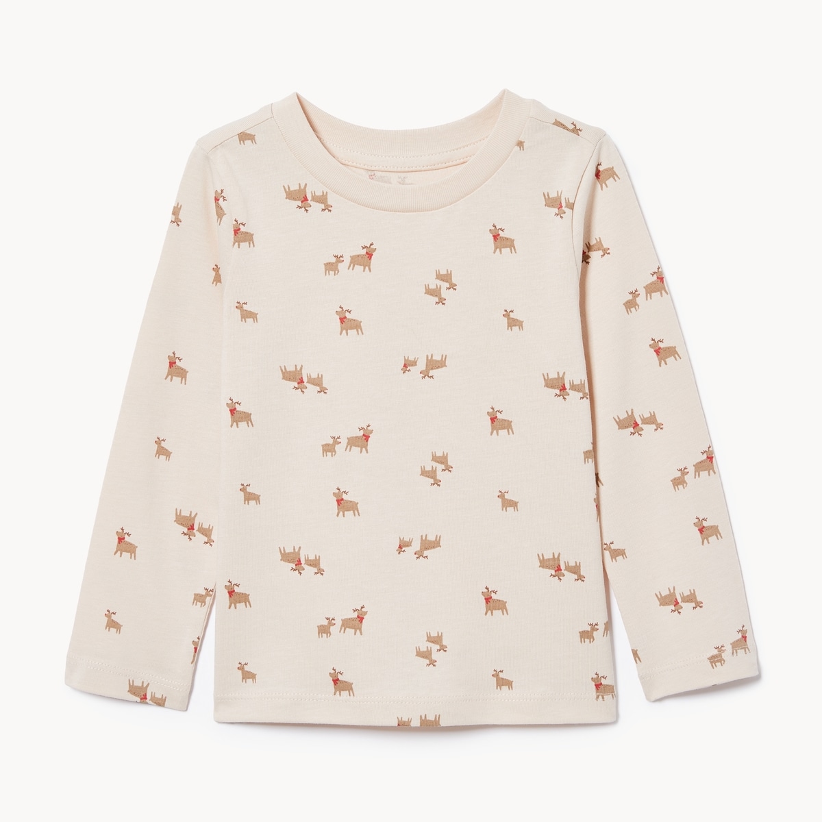 Baby Festive Print Long Sleeve Top - Light Sand