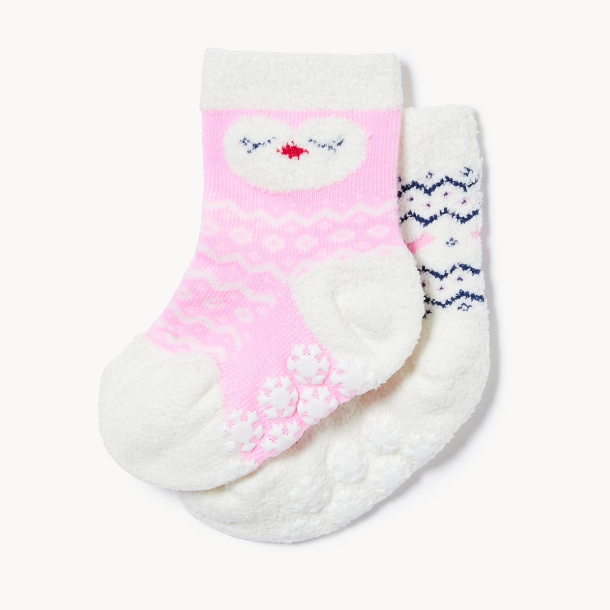 Ens. 2paires chaussettes tube pelucheuses, bbs