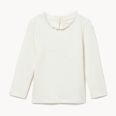 Baby Girls' Sparkle Long Sleeve Top - Off White