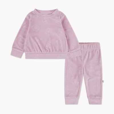 Ens. Huggies avec pantalon velours, bébés filles - Rose pâle
