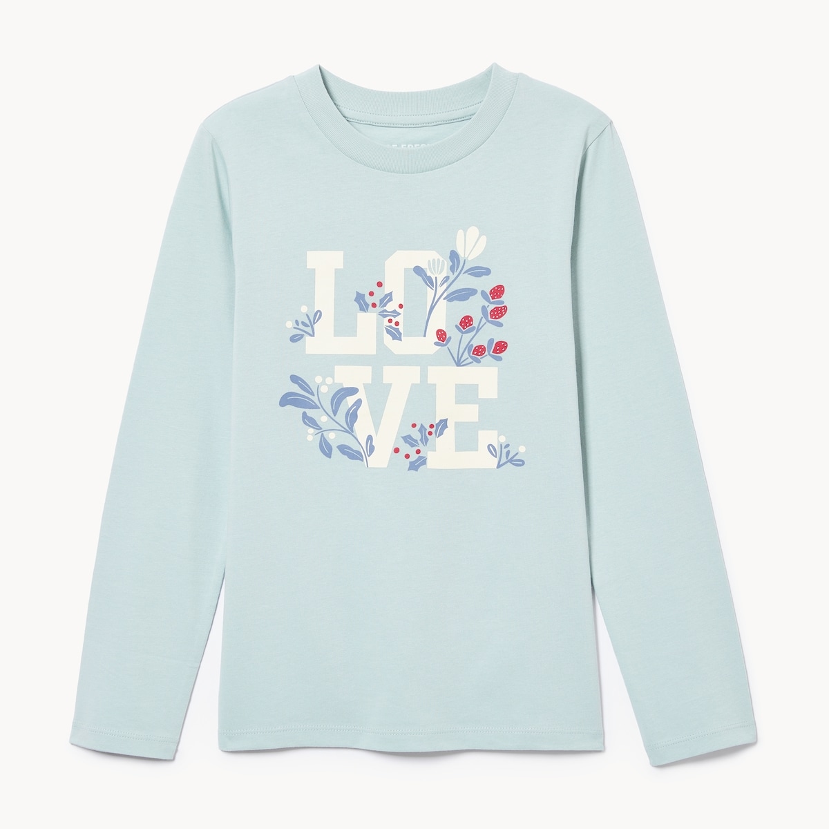 Kid Graphic Long Sleeve Top - Pale Aqua