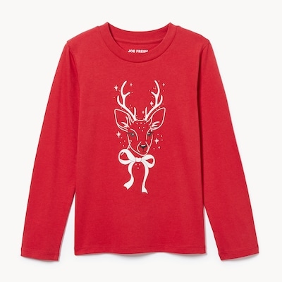 Kid Graphic Long Sleeve Top - Red