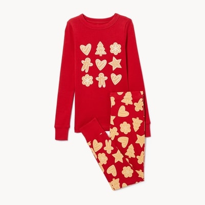 Kid Girls' Holiday Sleep Set - Dark Red