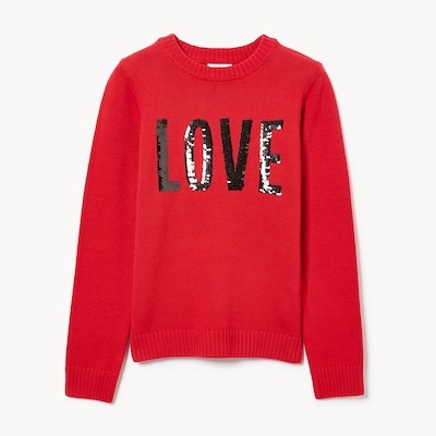 Kid Girls' Flip Sequin Sweater - Red