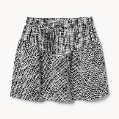 Jupe à carreaux en tricot pour filles - Noir