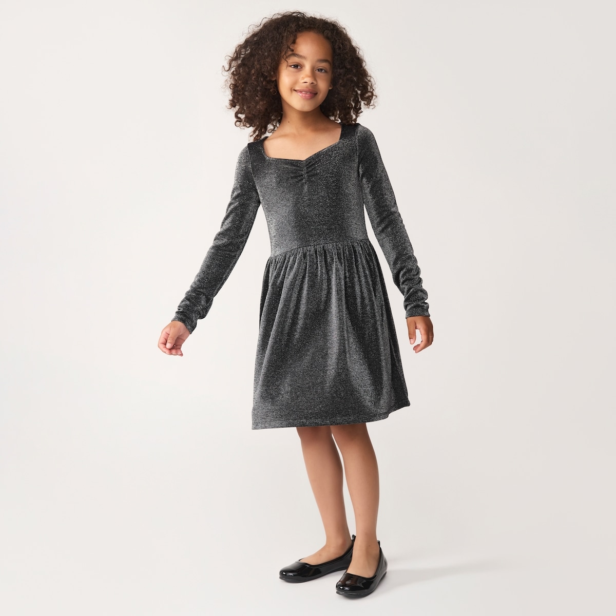 Robe mtallise  manches longues pour filles