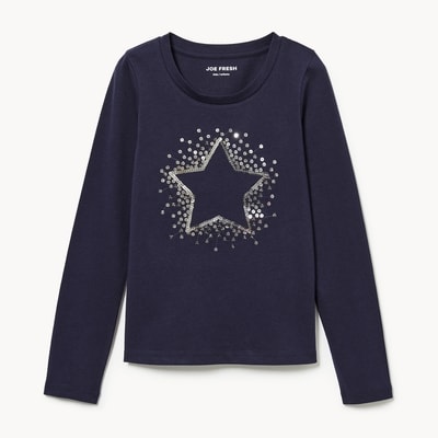 Joe Fresh Haut à manches longues à paillettes pour filles 1 ea, 19,00 $/1ch