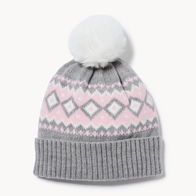 Tuque en jersey jacquard pour filles - Mélange De Gris Pâle