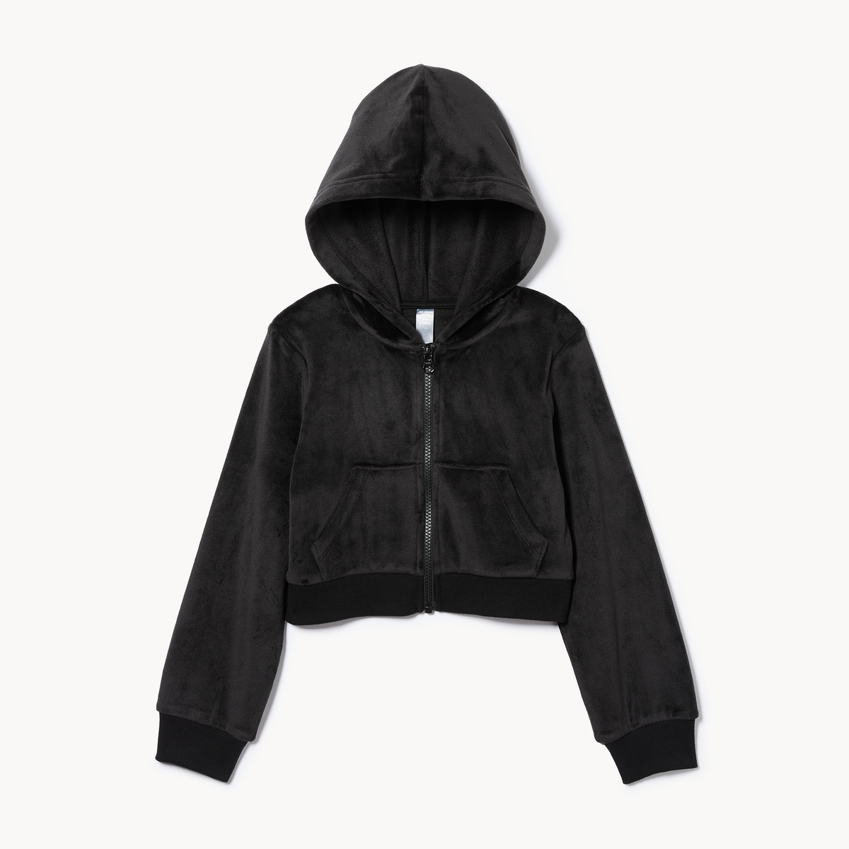 Kid Girls' Active Velour Zip-Up Hoodie