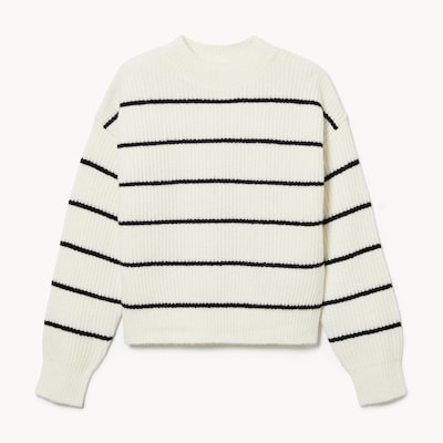 Chandail à rayures pour filles - Blanc Cassé