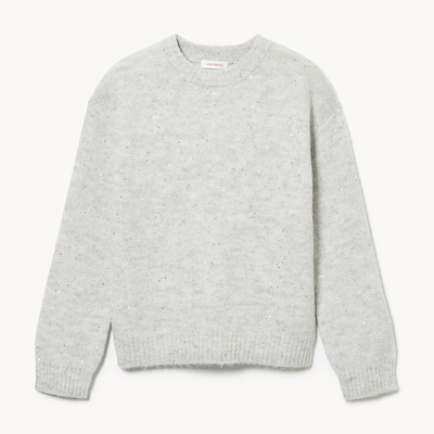 Tween Girls' Sequin Sweater - Off White