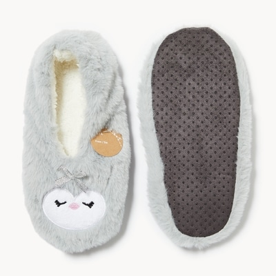 Pantoufles à motif d’animal pour filles - Gris